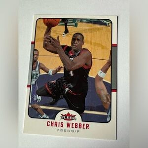 Fleer Chris Webber Basketball Trading Card - Black Jersey